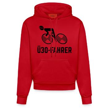 Ü30-Fahrer (Rennradfahrer / Rennrad / Fahrrad / B) - Organic Fitted Hoodie Made in EU - Rot - Vorne
