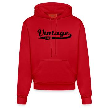 Vintage 1975 - Organic Fitted Hoodie Made in EU - red - Front
