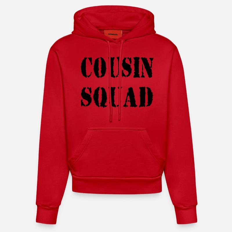 Cousin Squad - Sweat à capuche bio ajusté fabriqué en UE - rouge