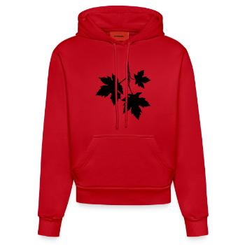 flower Weinblatt Wein wine Leaf - Organic Fitted Hoodie Made in EU - Rot - Vorne