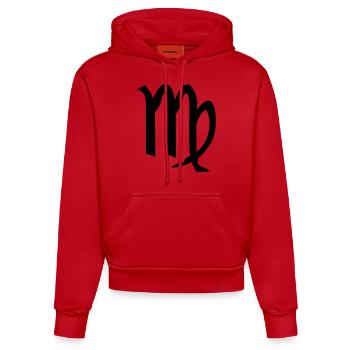 Vierge glyphes signes du zodiaque symbole - Sweat à capuche bio ajusté fabriqué en UE - rouge - Devant
