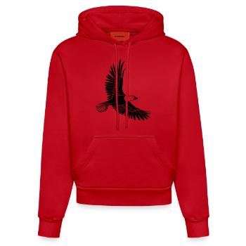 Eagle - Organic Fitted Hoodie Made in EU - red - Front