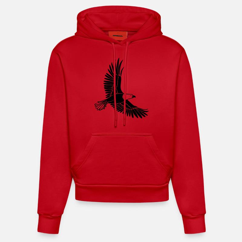 Aigle - Sweat à capuche bio ajusté fabriqué en UE - rouge
