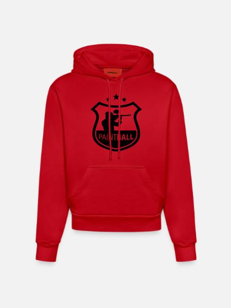 paintball - Organic Fitted Hoodie Made in EU - Rot