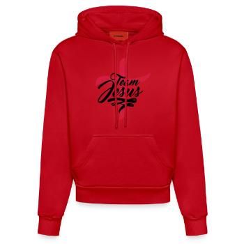 kreuz symbol team crew freunde jesus christus cool - Organic Fitted Hoodie Made in EU - Rot - Vorne