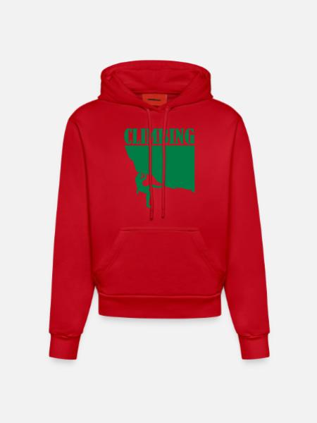 escalade - Sweat à capuche bio ajusté fabriqué en UE - rouge