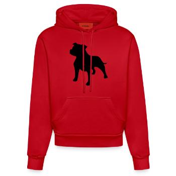 Staffie - Sweat à capuche bio ajusté fabriqué en UE - rouge - Devant