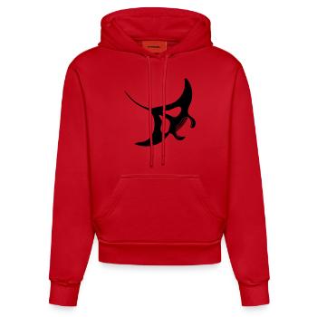 Manta Ray Vector - Organic Fitted Hoodie Made in EU - red - Front