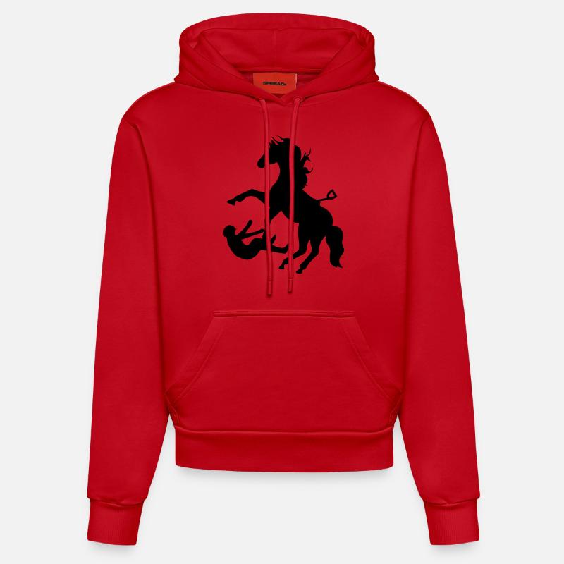 cheval - Sweat à capuche bio ajusté fabriqué en UE - rouge