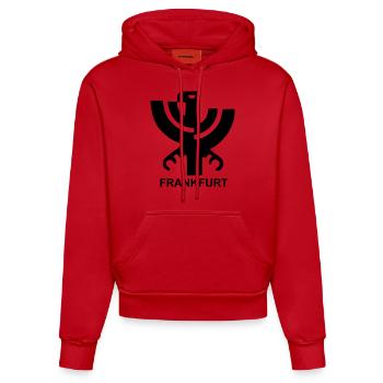 ffm crest - Organic Fitted Hoodie Made in EU - red - Front