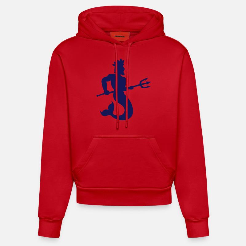 Neptune - Sweat à capuche bio ajusté fabriqué en UE - rouge