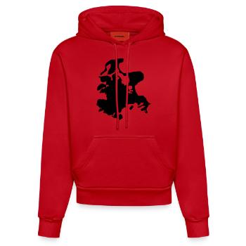 Rügen - Organic Fitted Hoodie Made in EU - Rot - Vorne