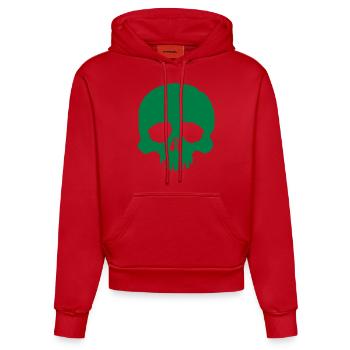 skull - Organic Fitted Hoodie Made in EU - Rot - Vorne