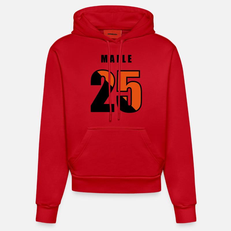 Malle 2025 - Sweat à capuche bio ajusté fabriqué en UE - rouge