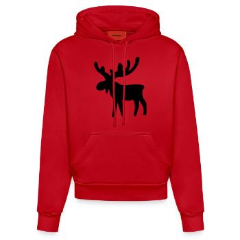 Noël - Sweat à capuche bio ajusté fabriqué en UE - rouge - Devant