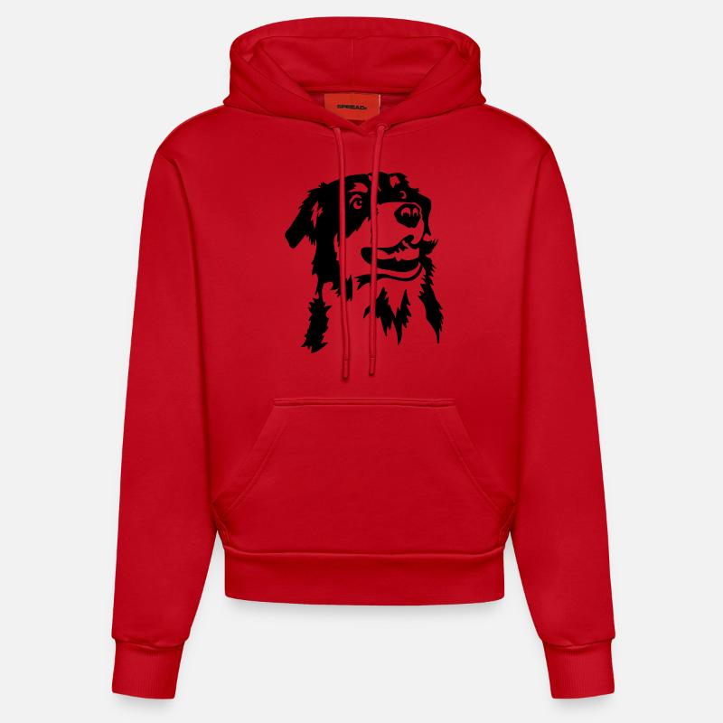 Australian shepherd - Sweat à capuche bio ajusté fabriqué en UE - rouge