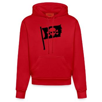 Pirate - Sweat à capuche bio ajusté fabriqué en UE - rouge - Devant