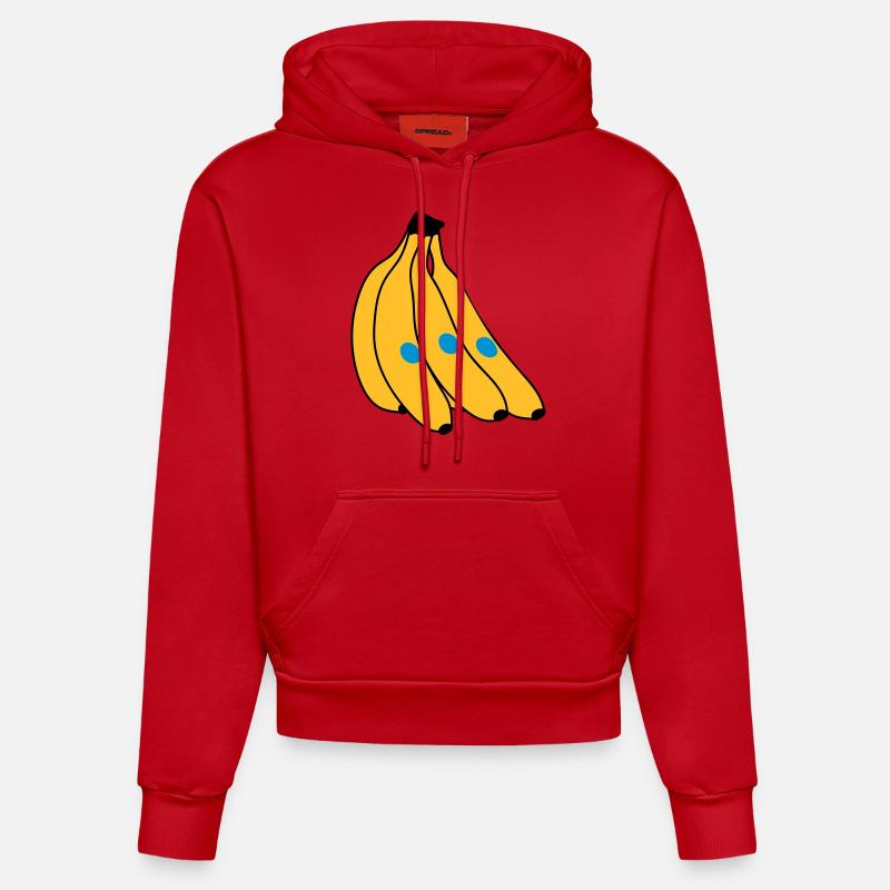 Banane - Sweat à capuche bio ajusté fabriqué en UE - rouge