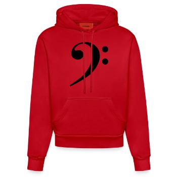 Symboles Bass - Sweat à capuche bio ajusté fabriqué en UE - rouge - Devant