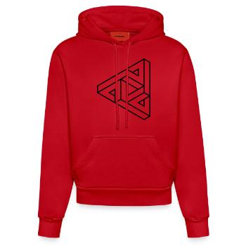 Impossible Figures 80A - Organic Fitted Hoodie Made in EU - red - Front