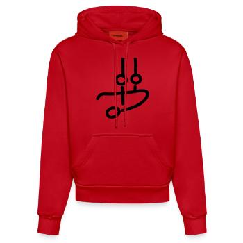 iYpsilon Turner Ringe - Organic Fitted Hoodie Made in EU - Rot - Vorne
