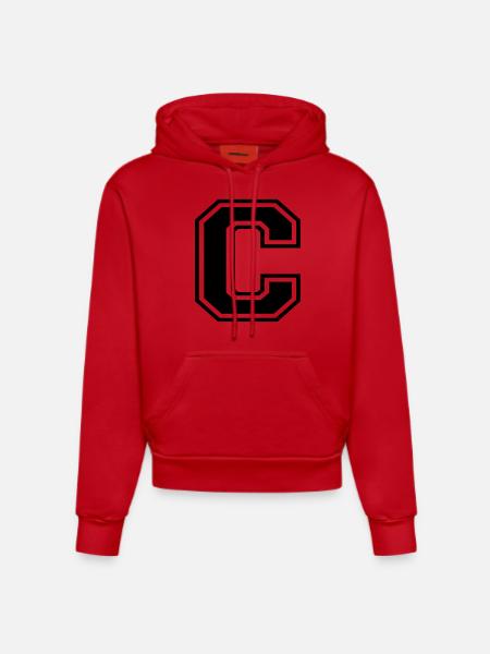 c - Organic Fitted Hoodie Made in EU - red