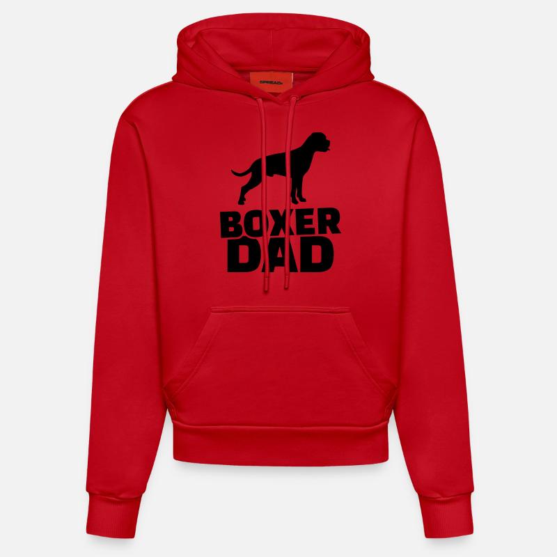 Boxer Dad - Sweat à capuche bio ajusté fabriqué en UE - rouge