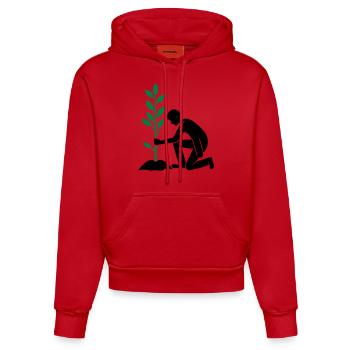 Planting Environment - Organic Fitted Hoodie Made in EU - red - Front