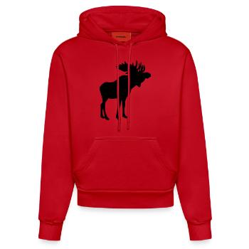 Stattlicher schwedischer Elch Älg Moose Schweden - Organic Fitted Hoodie Made in EU - Rot - Vorne