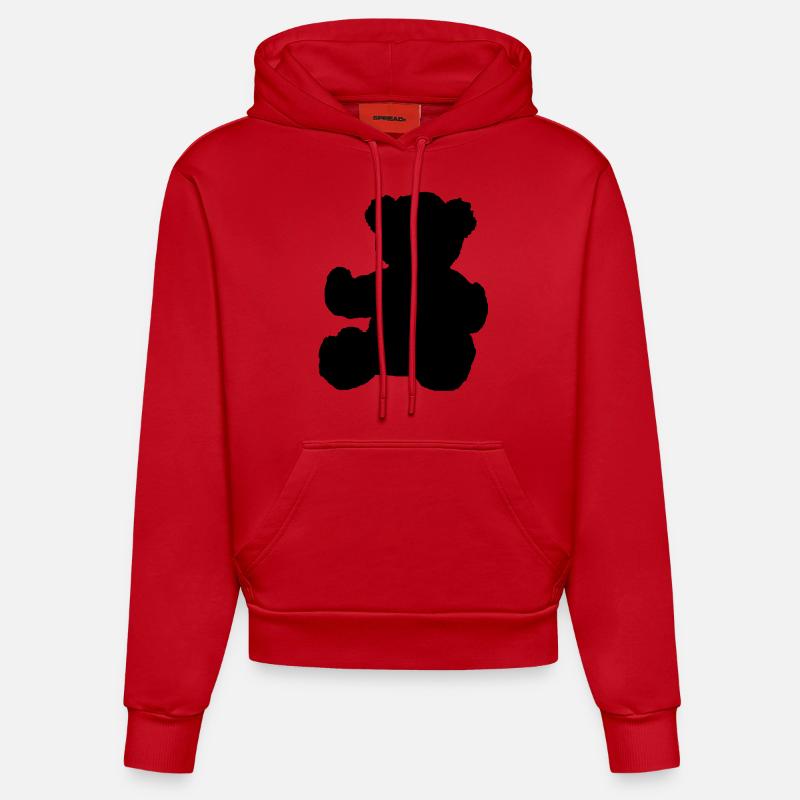 ours - Sweat à capuche bio ajusté fabriqué en UE - rouge