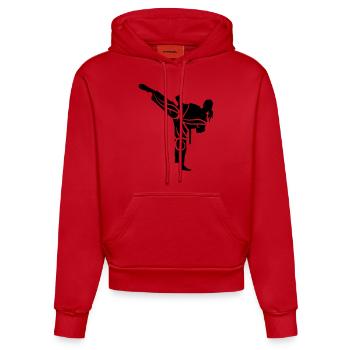 Tribal Kampfsport female de - Organic Fitted Hoodie Made in EU - Rot - Vorne