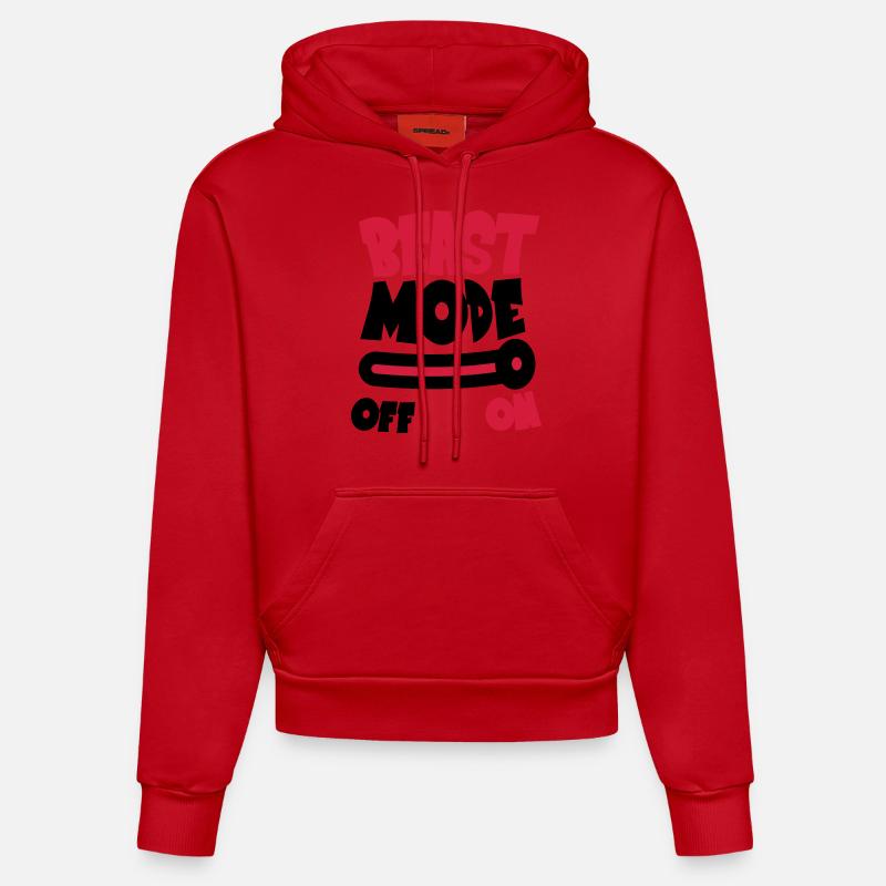 Beast Mode On - Sweat à capuche bio ajusté fabriqué en UE - rouge