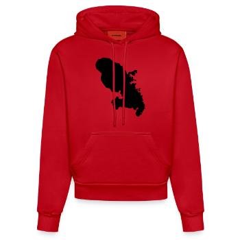 Martinique - Sweat à capuche bio ajusté fabriqué en UE - rouge - Devant