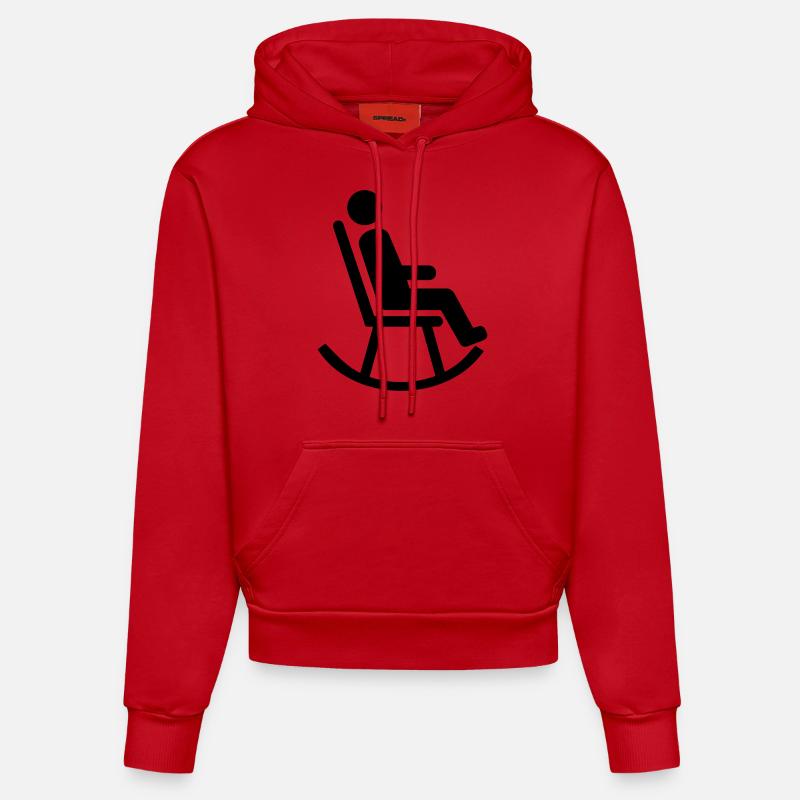 Fauteuil à bascule - Sweat à capuche bio ajusté fabriqué en UE - rouge