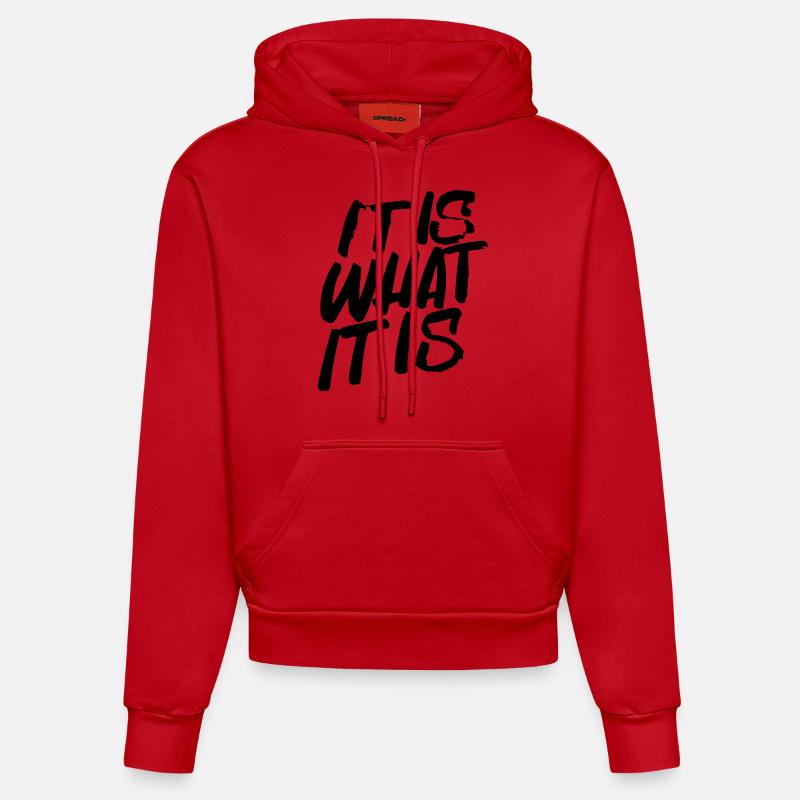 c'est comme ça - Sweat à capuche bio ajusté fabriqué en UE - rouge