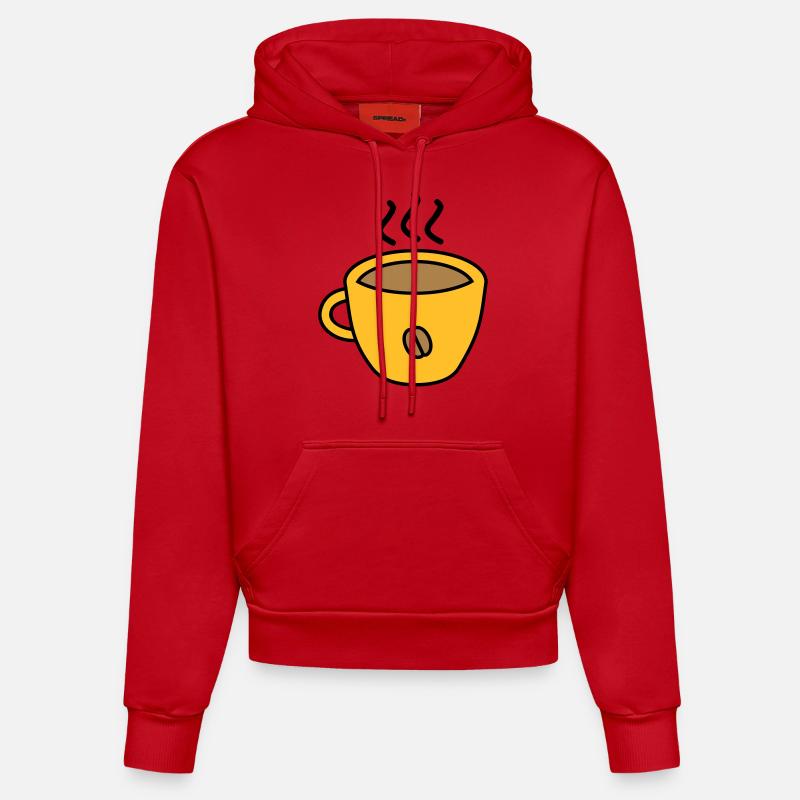 coffee - Sweat à capuche bio ajusté fabriqué en UE - rouge
