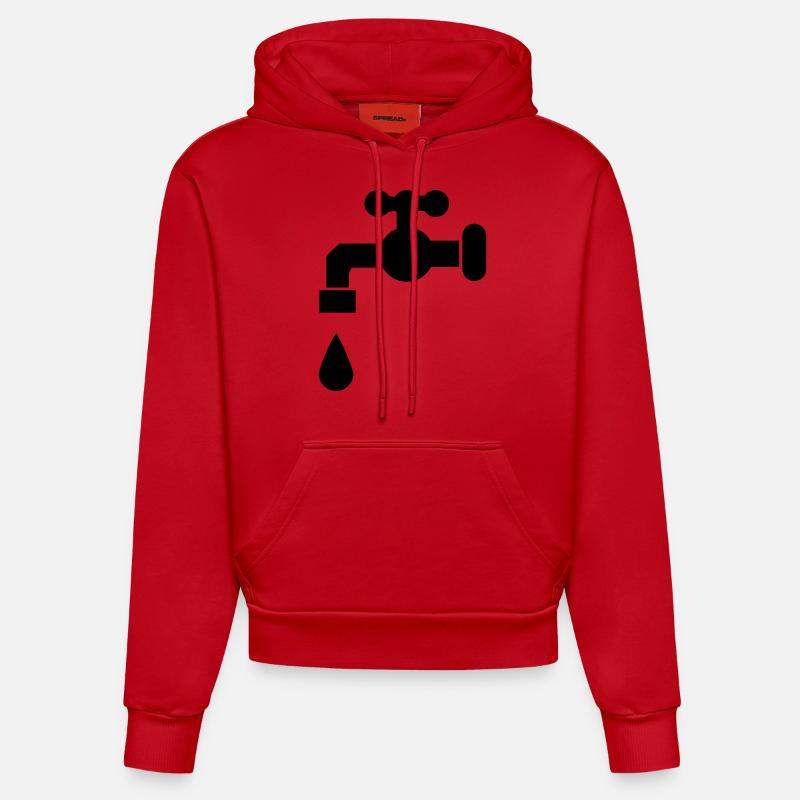 Le Robinet - Sweat à capuche bio ajusté fabriqué en UE - rouge