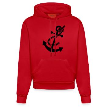 Anchor - Organic Fitted Hoodie Made in EU - red - Front