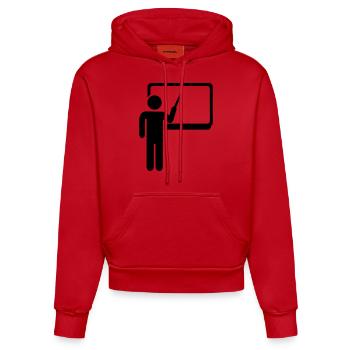 Lehrer - Organic Fitted Hoodie Made in EU - Rot - Vorne