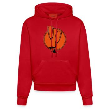 sekt glaeser kreis - Organic Fitted Hoodie Made in EU - Rot - Vorne