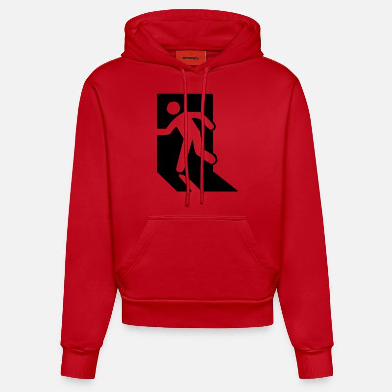 Exit (V) - Sweat à capuche bio ajusté fabriqué en UE - rouge