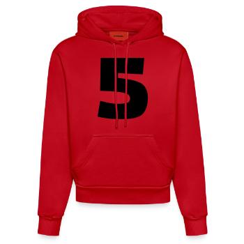 5 - Sweat à capuche bio ajusté fabriqué en UE - rouge - Devant
