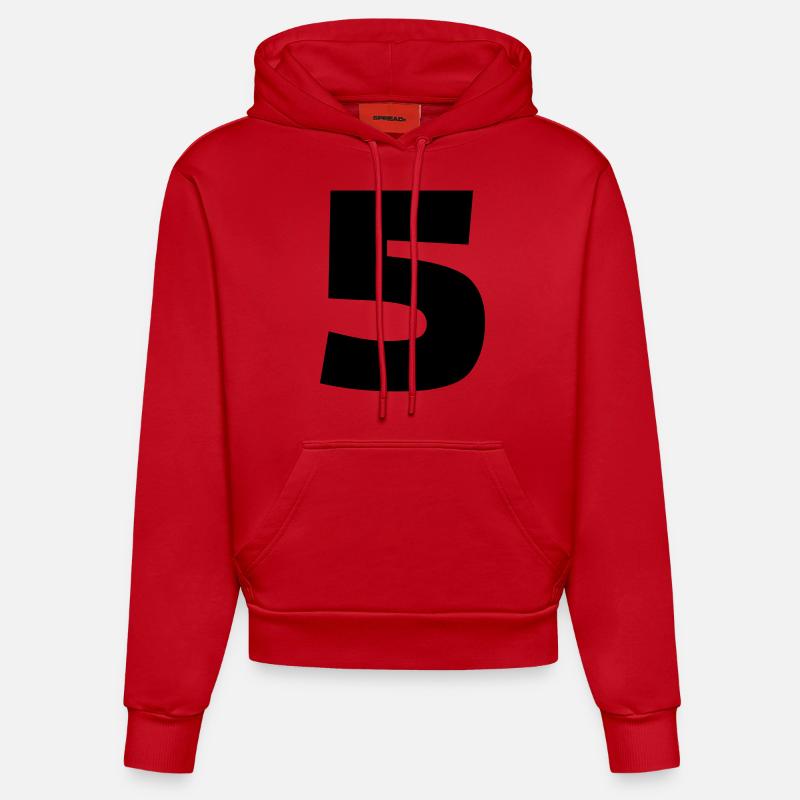 5 - Sweat à capuche bio ajusté fabriqué en UE - rouge