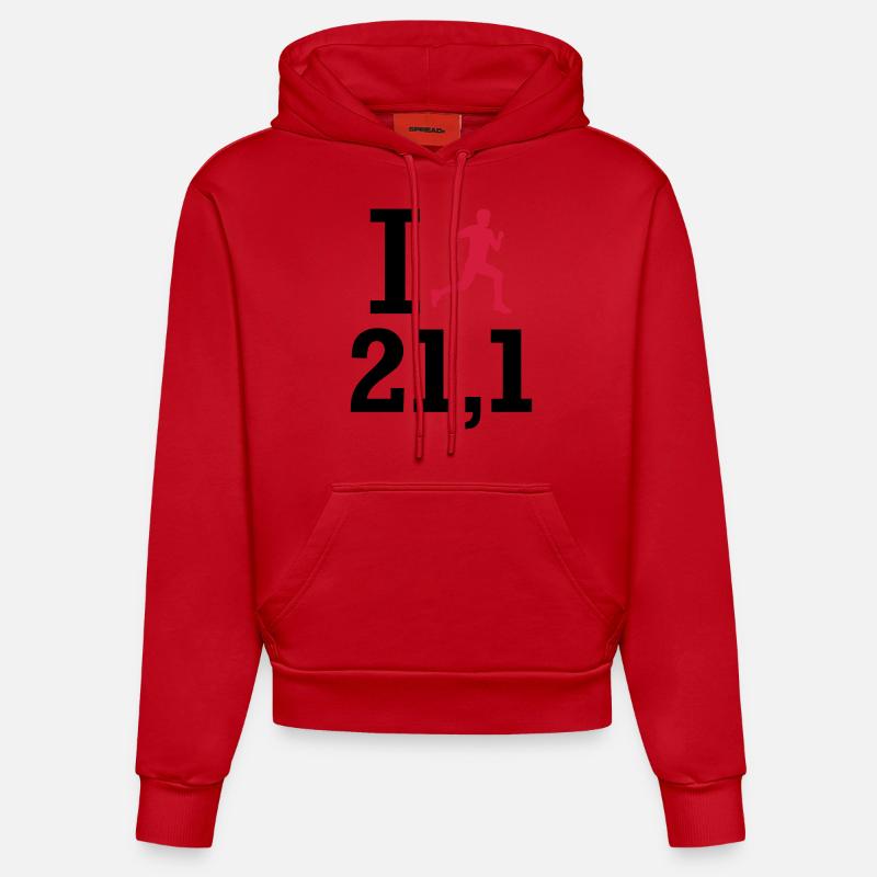 Marathon - Sweat à capuche bio ajusté fabriqué en UE - rouge