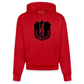 wappen_notenschluessel_01 - Organic Fitted Hoodie Made in EU - Rot - Vorne