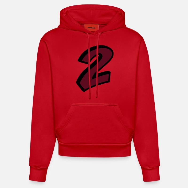 2 - Sweat à capuche bio ajusté fabriqué en UE - rouge