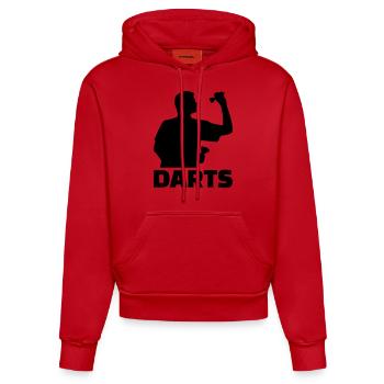 Darts - Organic Fitted Hoodie Made in EU - red - Front