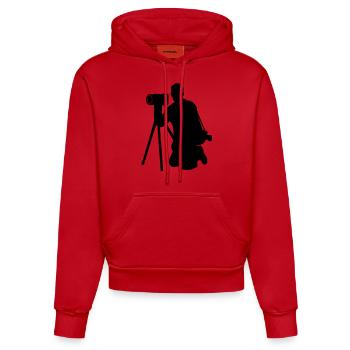 photographer - Organic Fitted Hoodie Made in EU - red - Front