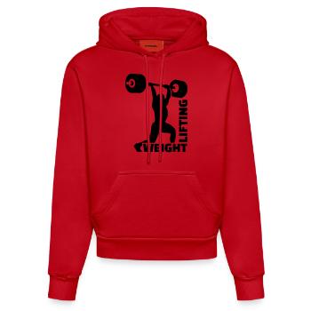 Weightlifting - Organic Fitted Hoodie Made in EU - red - Front