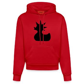 punk rock - Sweat à capuche bio ajusté fabriqué en UE - rouge - Devant